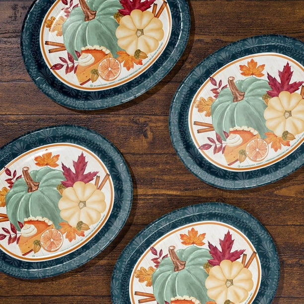 Member's Mark Thanksgiving Oval Paper Plates, 10