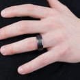thumbnail image 4 of 8mm Black Satin Finish Mens Band in Tungsten, 4 of 6