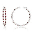 thumbnail image 3 of Lab Created Gemstone Huggie Hoop Earrings in Sterling Silver, 3 of 6
