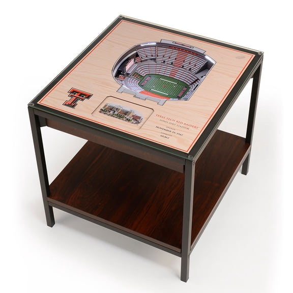 YouTheFan Texas Tech Red Raiders Football Lighted Stadium End Table