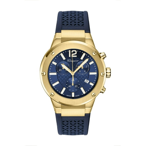Ferragamo Men's F-80 Chrono 42MM Blue Strap Watch