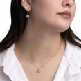 thumbnail image 8 of Round Cut Lab Created Gemstone Dancing Pendant & Earring Set in Sterling Silver, 8 of 8