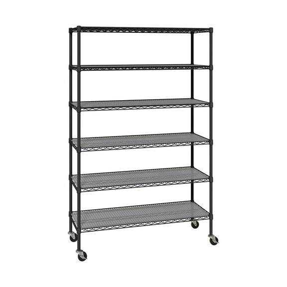 Member's Mark 6-Tier NSF Heavy Duty Wire Shelving, 47.75" W x 18" D x 75.5" H
