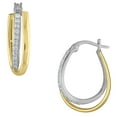 thumbnail image 2 of 0.25 CT. T.W. Round Cut Oval Shape Diamond Hoop Earrings in 14K Gold, 2 of 4