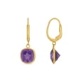thumbnail image 3 of Cushion Cut Gemstone Bezel Set Dangle Earrings in 14K Gold, 3 of 6