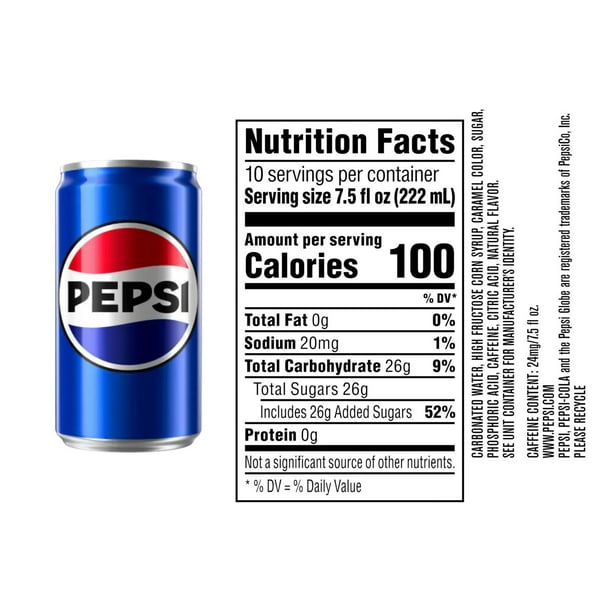 ミニチャンプス1/18Tempo Hansent1952 Pepsi Pepsi Mini Cans 7.5 fl. oz., 18 pk. - Samsclub.com