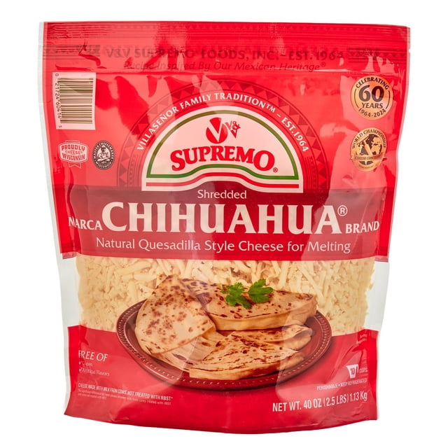 V&V Supremo Queso Chihuahua Shredded Quesadilla Cheese, 2.5 lbs.