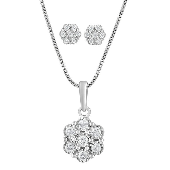 0.50 CT. T.W. Diamond Pendant & Earring Set in 14K Gold