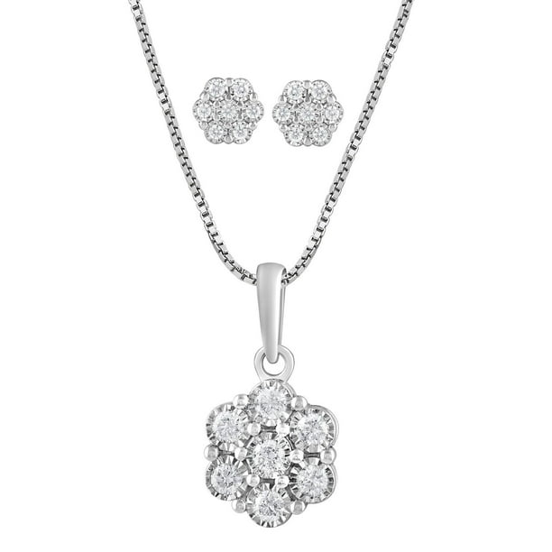 0.50 CT. T.W. Diamond Pendant & Earring Set in 14K Gold - Samsclub.com