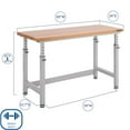 thumbnail image 3 of Seville Classics UltraHD Height Adjustable Workbench, 60" W x 24" D x 28.5"-42" H, 3 of 16