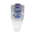 thumbnail image 3 of Emerald and Round Cut Lab Created Blue Sapphire Ring in Sterling Silver, 3 of 7