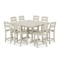 thumbnail image 2 of POLYWOOD Gulf Shores Farmhouse Trestle Counter Side Chair Set, 9pc, 2 of 8