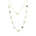 thumbnail image 2 of Multi Gemstone Station Necklace in 14K Gold, 2 of 7