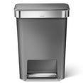 thumbnail image 2 of simplehuman 12-Gal Rectangular Step Can with Liner Pocket, Grey Plastic, 2 of 6