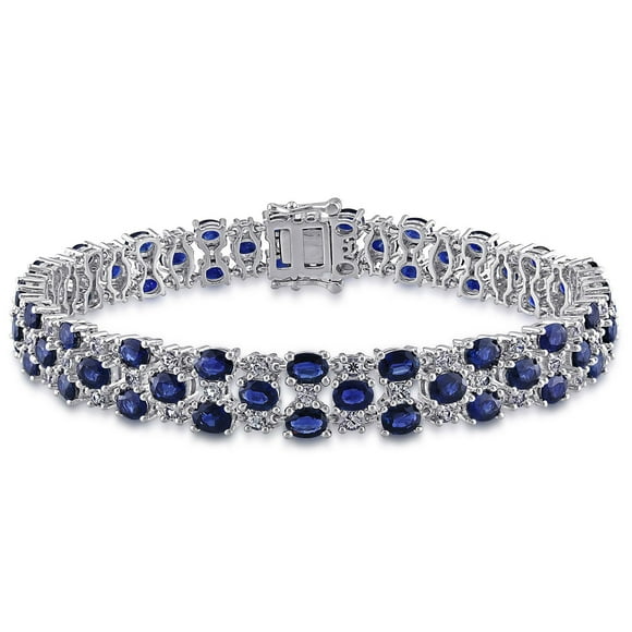 Multi Gemstone Link Bracelet in 14k Gold