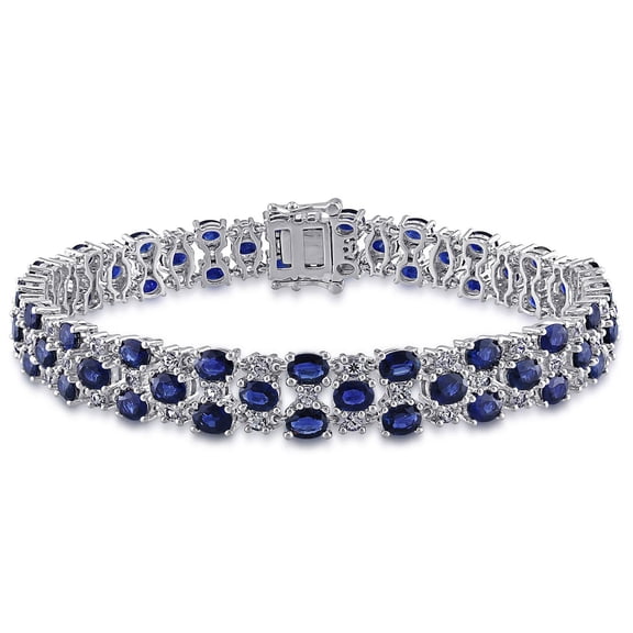 Multi Gemstone Link Bracelet in 14k Gold
