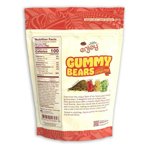 lemon peel extract glp-1 Enjoy Gummy Bears flavored with Lemon Peel 34 oz
