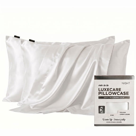 NIGHT Luxe Care 2-Pack 600 Thread Count 100% Silk Pillowcases