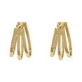 thumbnail image 5 of 0.45 CT. T.W. Round Cut Three Row Diamond Hoop Earrings in 14K Gold, 5 of 6
