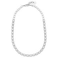 thumbnail image 1 of Emerald Cut Lab Created Gemstone Halo Tennis Necklace in Sterling Silver, 1 of 3