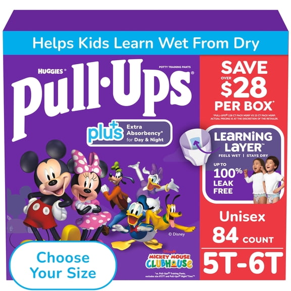 Pull-Ups Unisex Plus Training Pants, Sizes 2T-6T