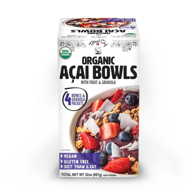 Tattooed Chef Organic Acai Bowl, Frozen (4 ct.)