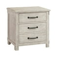thumbnail image 1 of Society Den Jack 2-Drawer Nightstand with USB Ports, Whitewash, 1 of 11