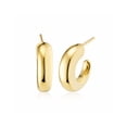 thumbnail image 1 of Graduated Open Hoop Earrings in 14K Gold, 1 of 6
