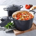 thumbnail image 1 of Martha Stewart 4-Quart and 7-Quart Enamel on Cast Iron Dutch Ovens, 2 Pack (Assorted Colors), 1 of 8