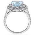thumbnail image 5 of Aquamarine and Halo Diamond Accent Ring in 14K Gold, 5 of 9