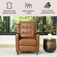 thumbnail image 2 of Jasper Mid-Century Top-Grain Leather Pushback Recliner, Camel, 2 of 8