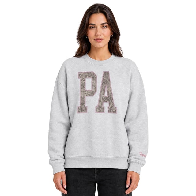 State of Mine Women's Camo Letters State Sweatshirt
