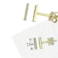 thumbnail image 5 of .049 CT. T.W. Round Cut Diamond Linear Bar Stud Earrings in 14k Gold, 5 of 5