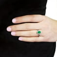 thumbnail image 4 of Oval Cut Gemstone & 0.23 CT. T.W. Diamond Halo Ring in 14K Gold, 4 of 5
