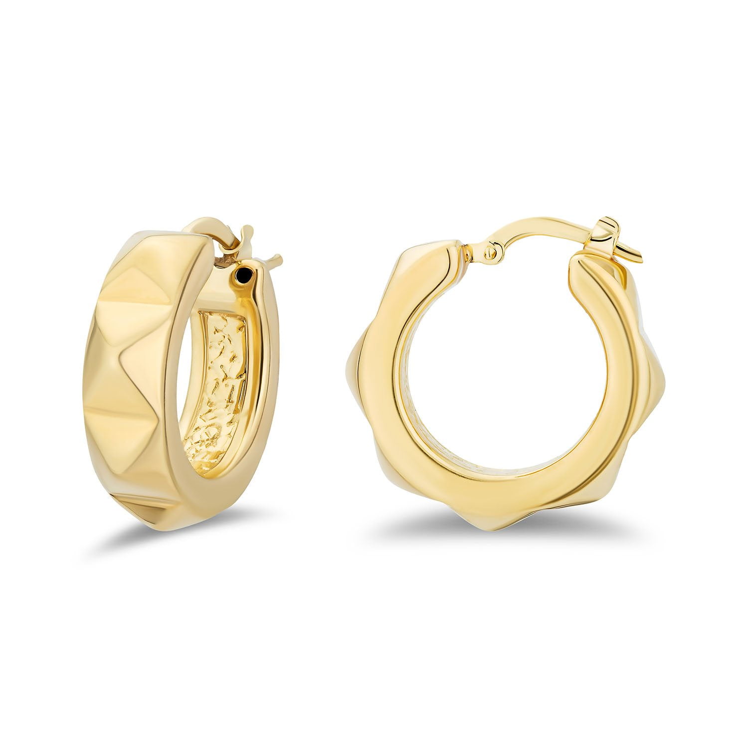 奇跡の新品未開封　sunsetclimax Kermit gold beige Neuhardt Pyramid Hoop Earrings in 18K Gold Vermeil