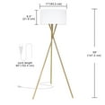 thumbnail image 3 of LAMPz® 58in Tripod Floor Lamp with White Linen Shade, Black or Brass, 3 of 6