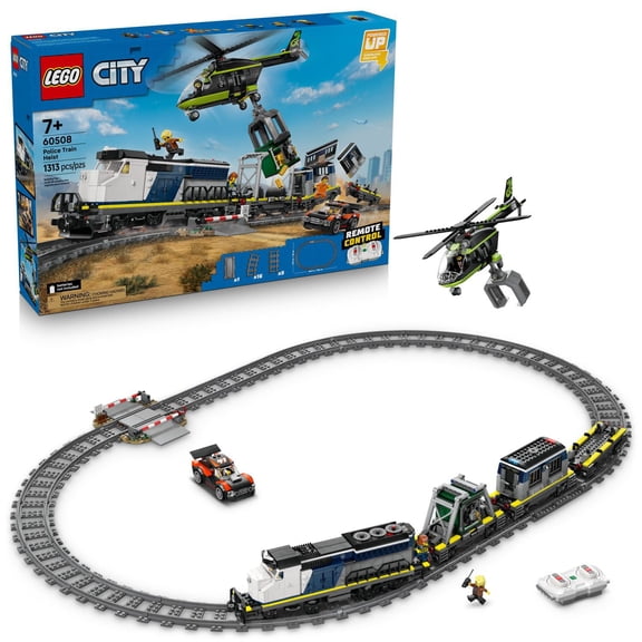 LEGO City Police Train Heist Building Toy, 313 pc.