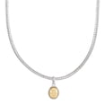 thumbnail image 1 of Faceted Oval Charm on Omega Chain Necklace in Silver and 14K Yellow Gold, 1 of 6