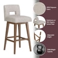 thumbnail image 5 of HH2 Home Upholstered Key Back Wood Adjustable Height Swivel Bar Stool, 5 of 19