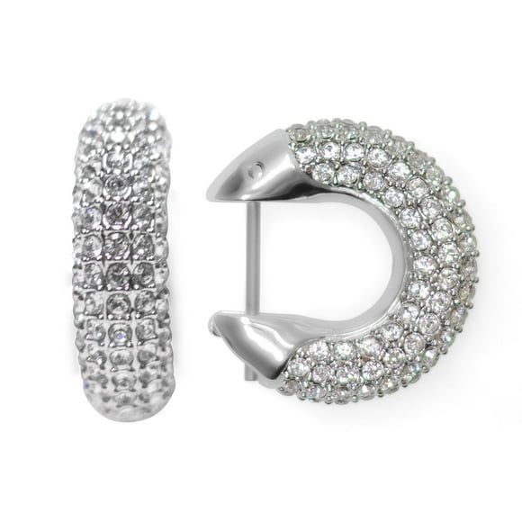 Swarovski Round Cut White Crystal Dextera Hoop Earrings