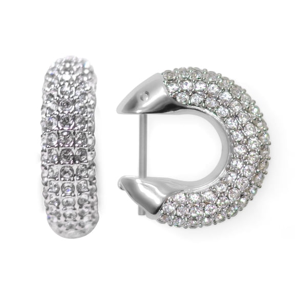 Swarovski Round Cut White Crystal Dextera Hoop Earrings