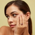 thumbnail image 4 of Cushion Cut Gemstone & 0.18 CT.T.W. Halo Diamond Ring in 14K Gold, 4 of 4