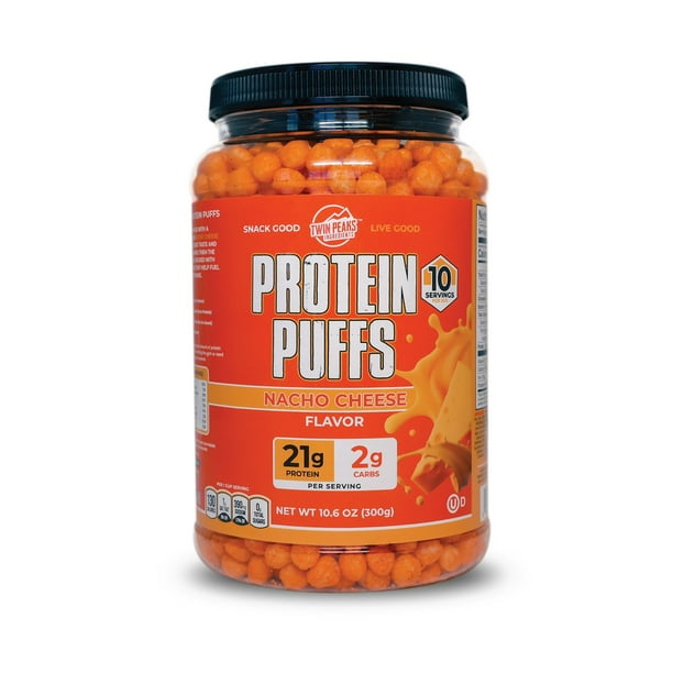 Twin Peaks 21g Keto Protein Puffs, Nacho Cheese, 0.66 lbs