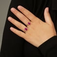 thumbnail image 4 of Emerald Cut Natural Gemstone & 0.20 CT. T.W. 3-Stone Diamond Ring in 14K Gold, 4 of 4