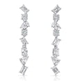 thumbnail image 1 of Lab White Sapphire Mixed Cut Dangle Earrings in Sterling Silver, 1 of 3