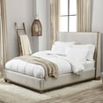 thumbnail image 1 of Westport  Beige Fabric Upholstery  and Wood Queen Size Bed Frame, 1 of 11