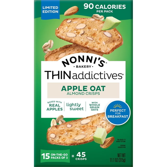 Nonni's THINaddictives Apple Oat Crisps, 15 ct.