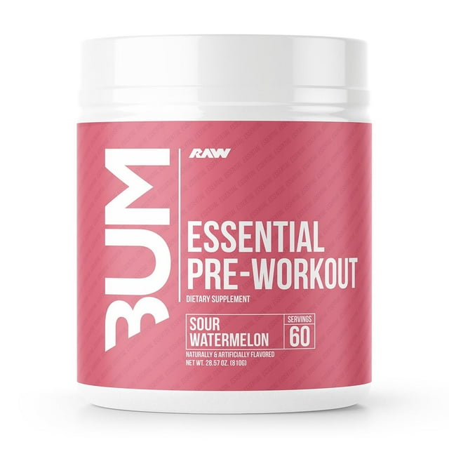 RAW Nutrition CBUM Essential Pre Workout Powder, Sour Watermelon 60 Servings