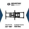 thumbnail image 2 of Mounting All Outdoor Weather Ready Large Full Motion for 32"-98" TVs, 2 of 10