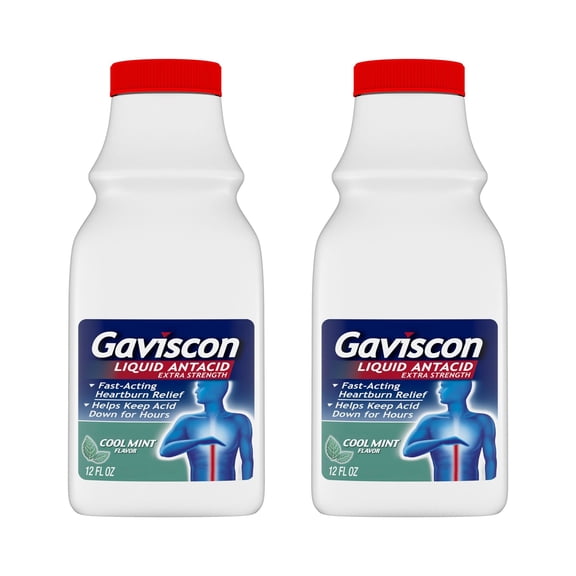 Gaviscon Extra Strength Liquid Antacid, Cool Mint 12 oz., 2 pk.
